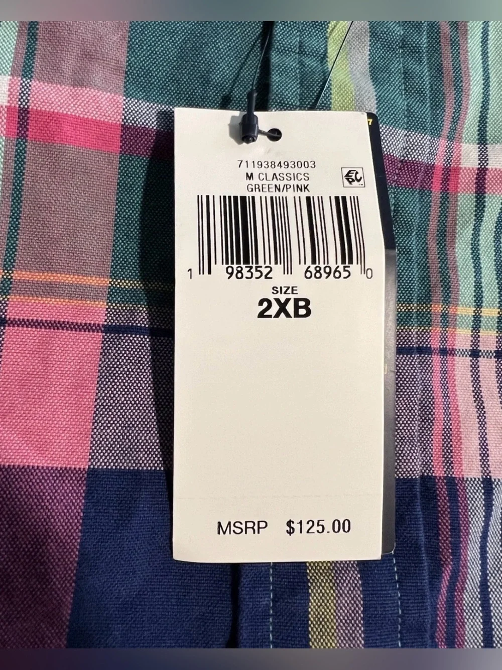 NWT Polo Ralph Lauren Plaid Oxford Shirt Big & Tall 2XB 2TG Green Pink Madras SS